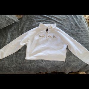 Small Nike white crop top